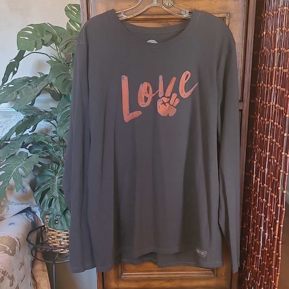 Life Is Good Peace Sign Long Sleeve T Sz XXL